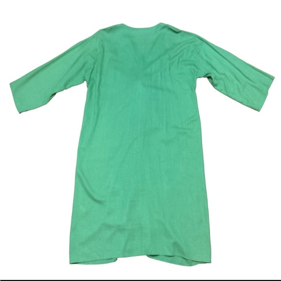 ELOQUII Chayenne Linen Tie Front Dress NWOT Size:24 Color: Green - Picture 3 of 5